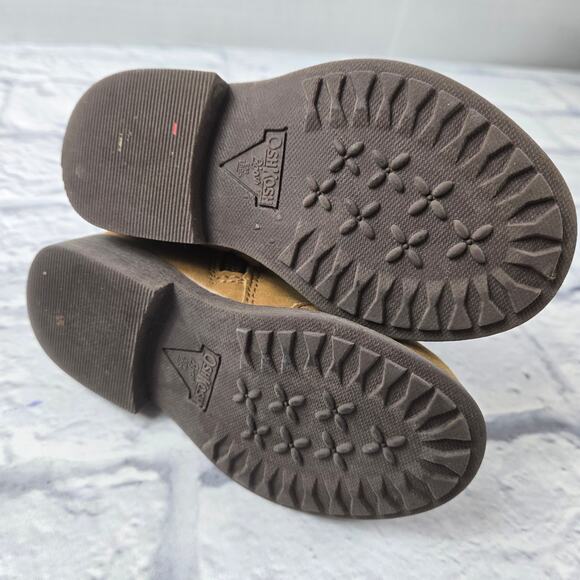 OshKosh B'Gosh Tan Faux Suede Booties Shoes Fringe size 6 Baby Girl's Lug Sole - Picture 10 of 15